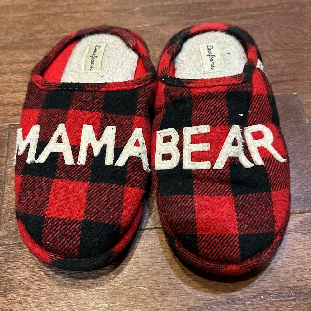 Dearforms mama bear cozy slippers memory foam Christmas slippers Medium 7-8‎